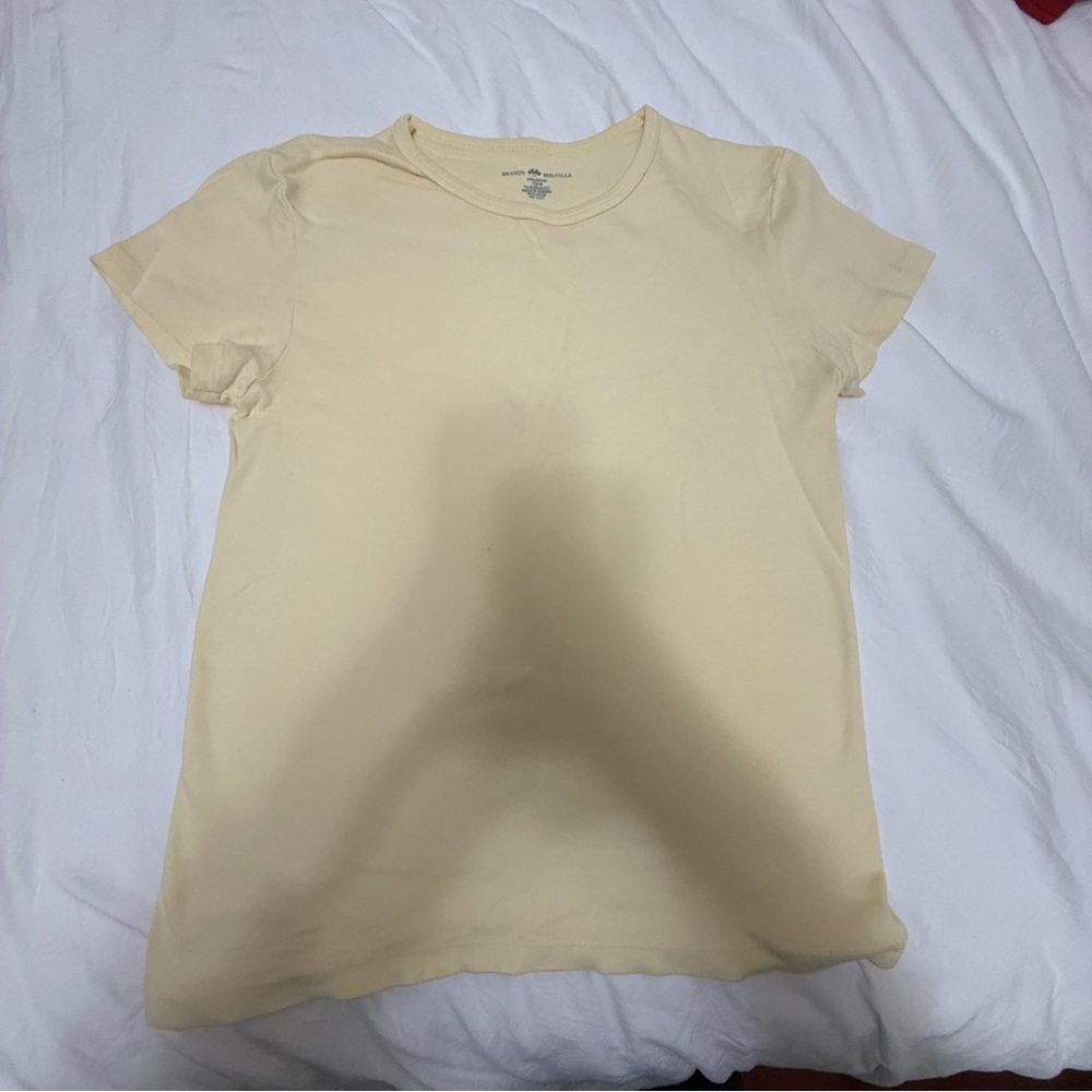 brandy melville yellow short sleeve shirt